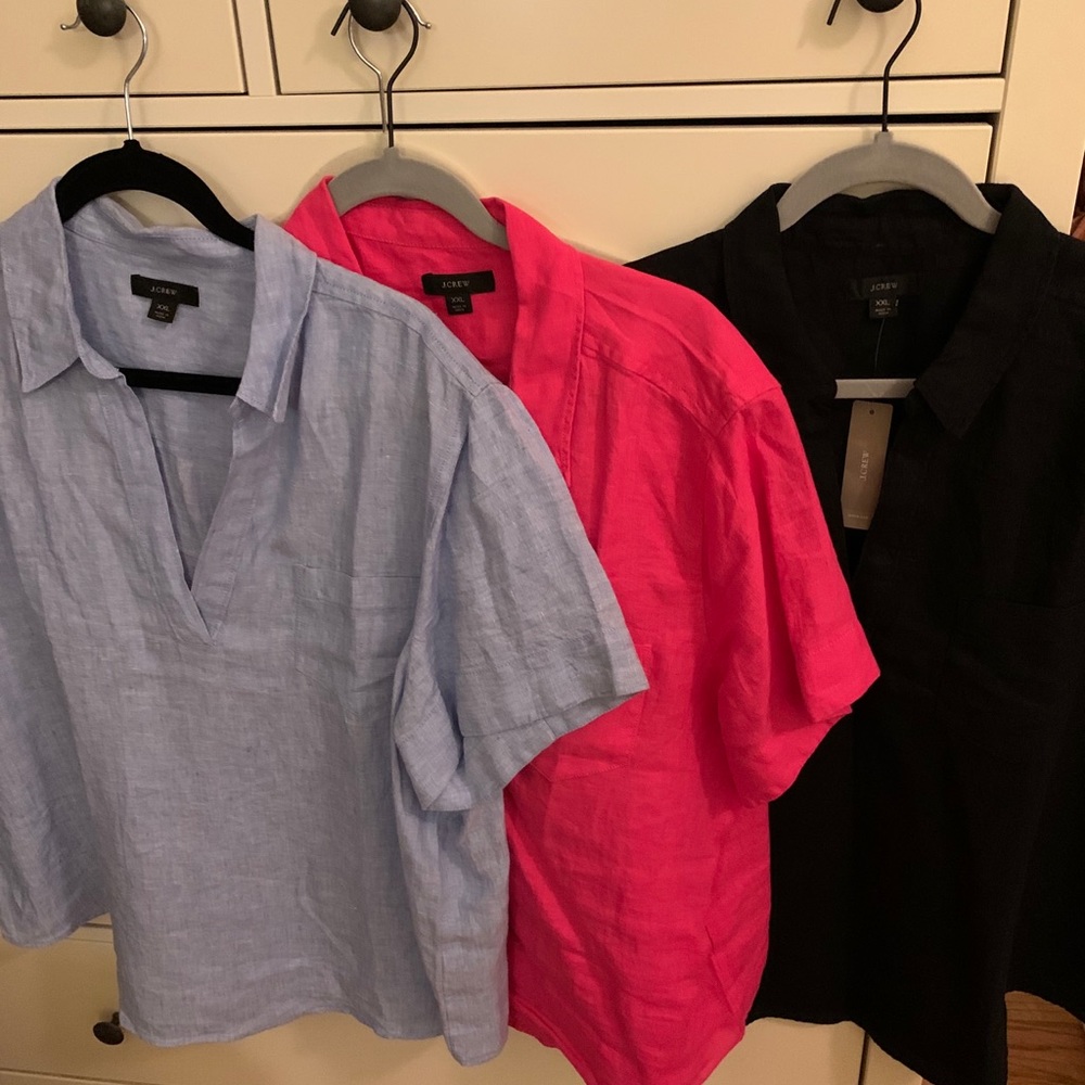 Set of 3 - J Crew linen blouse - new size XXL